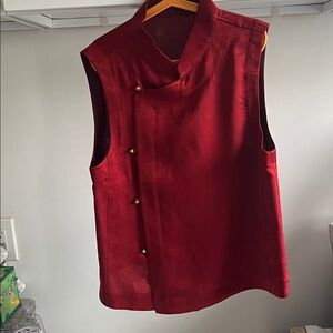 Elegant Red Sleeveless Top
